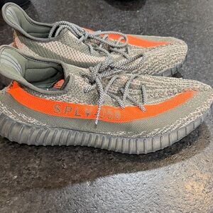 Yeezy Boost 350 V2 Gray Orange Athletic Shoes